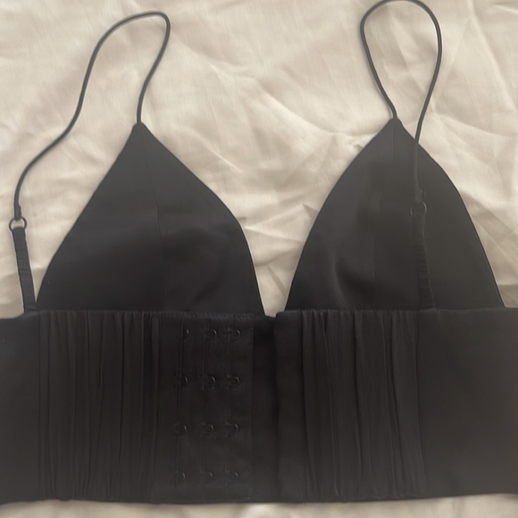 T by Alexander Wang silk v-neck crop top - Picture 2 of 3